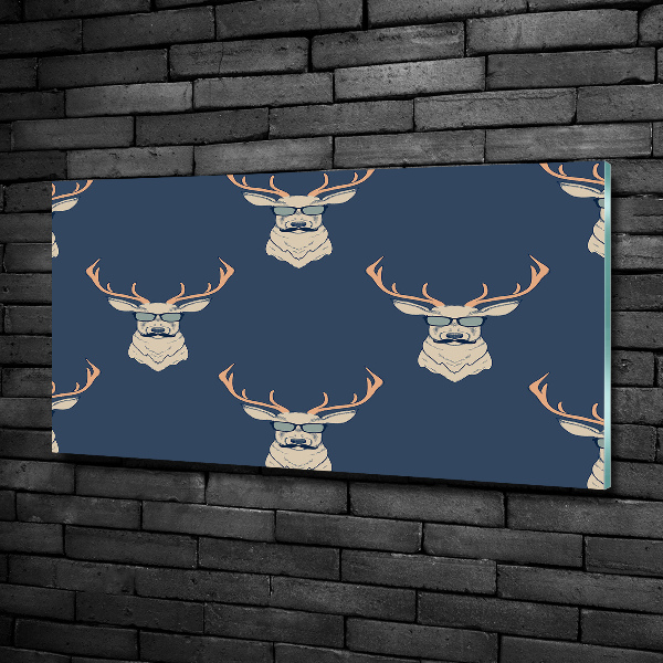 Impresión en cristal con acabado brillante horizontal Ciervo hipster