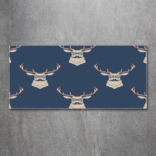 Impresión en cristal con acabado brillante horizontal Ciervo hipster