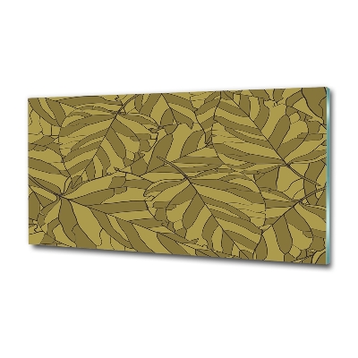 Cuadro de cristal templado moderno horizontal Hojas