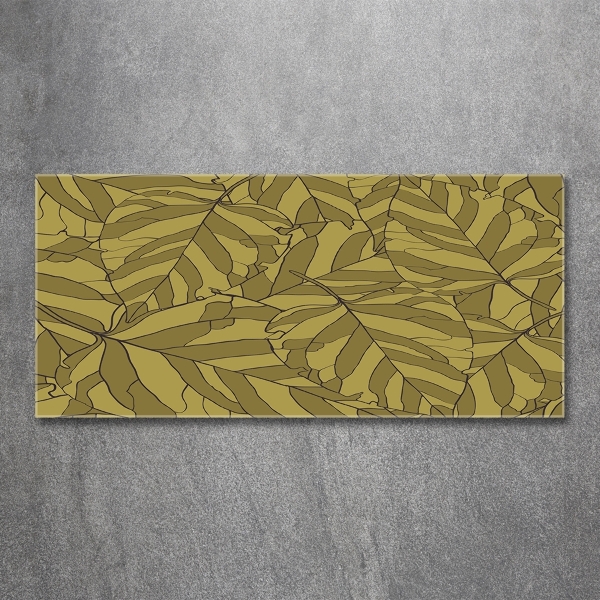 Cuadro de cristal templado moderno horizontal Hojas