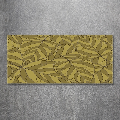 Cuadro de cristal templado moderno horizontal Hojas