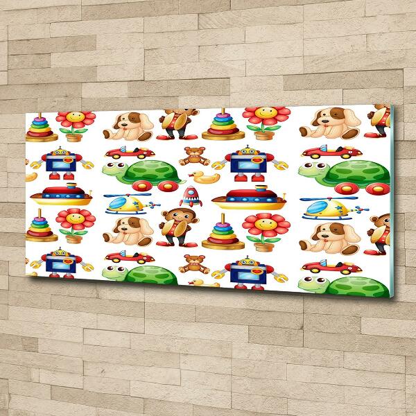 Cuadro de cristal templado moderno horizontal Juguetes