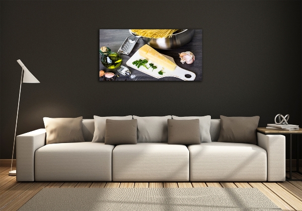 Foto obraz szklany Makaron z czosnkiem