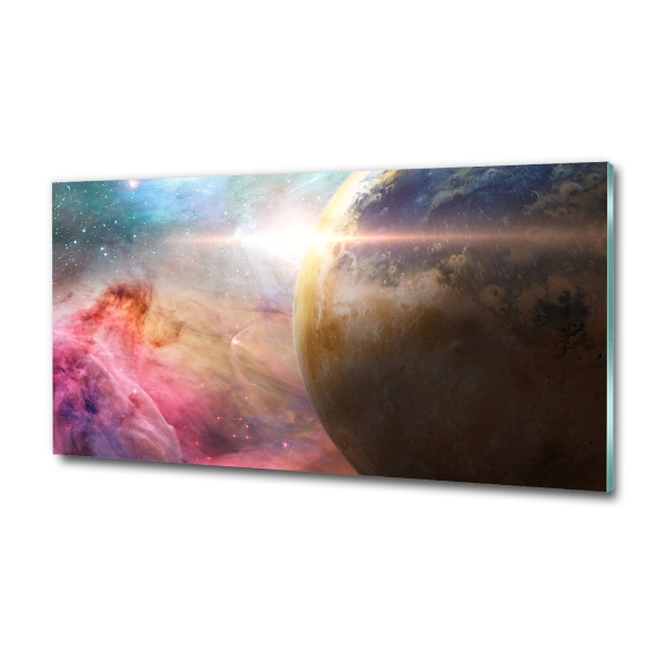 Foto en cristal de alta calidad con impresión uv horizontal Galaxia