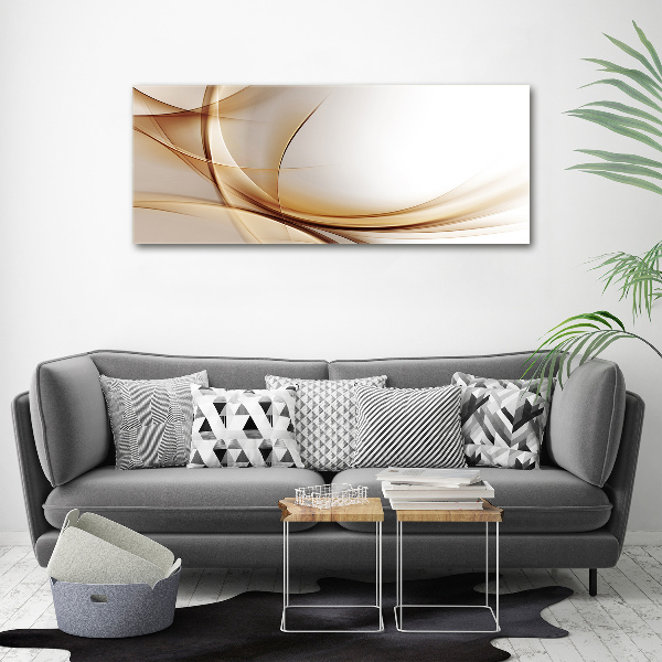 Cuadro decorativo de vidrio para salón horizontal Ondas abstractas