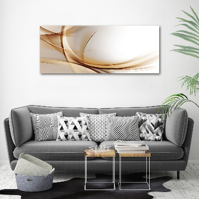 Cuadro decorativo de vidrio para salón horizontal Ondas abstractas