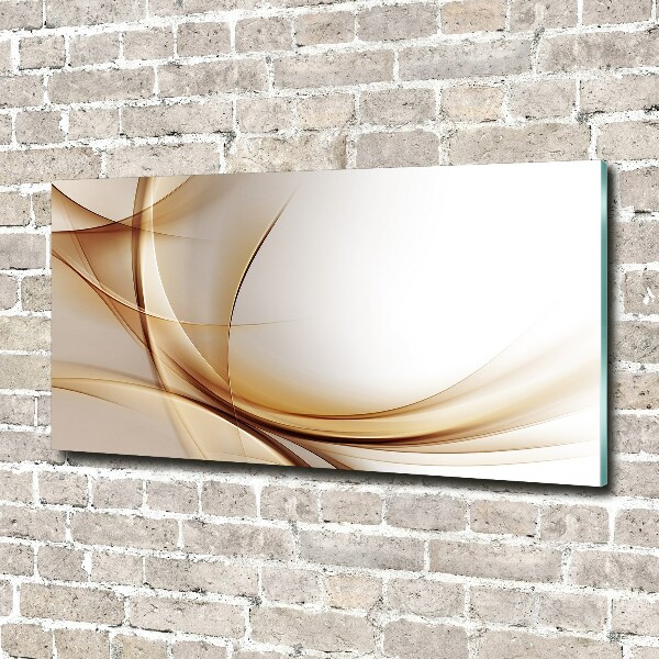 Cuadro decorativo de vidrio para salón horizontal Ondas abstractas