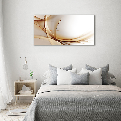 Cuadro decorativo de vidrio para salón horizontal Ondas abstractas
