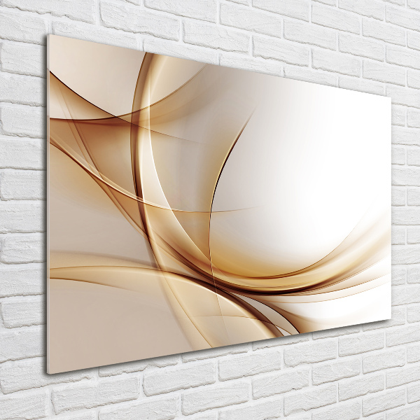 Cuadro decorativo de vidrio para salón horizontal Ondas abstractas