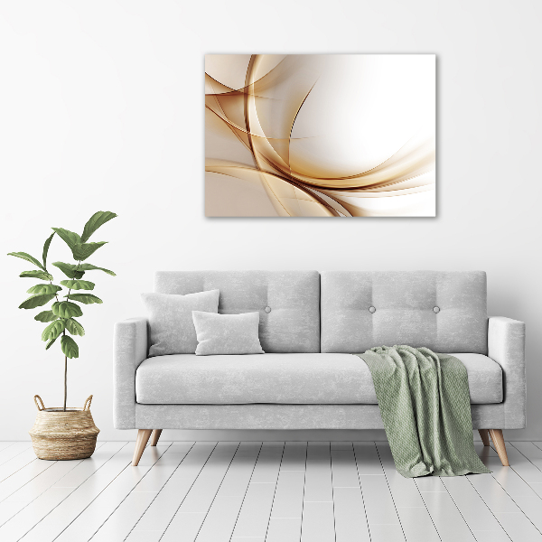 Cuadro decorativo de vidrio para salón horizontal Ondas abstractas
