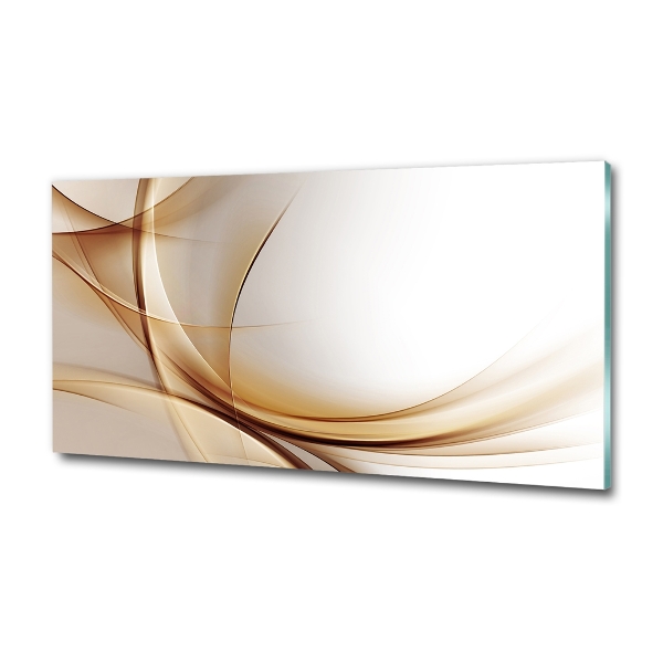 Cuadro decorativo de vidrio para salón horizontal Ondas abstractas