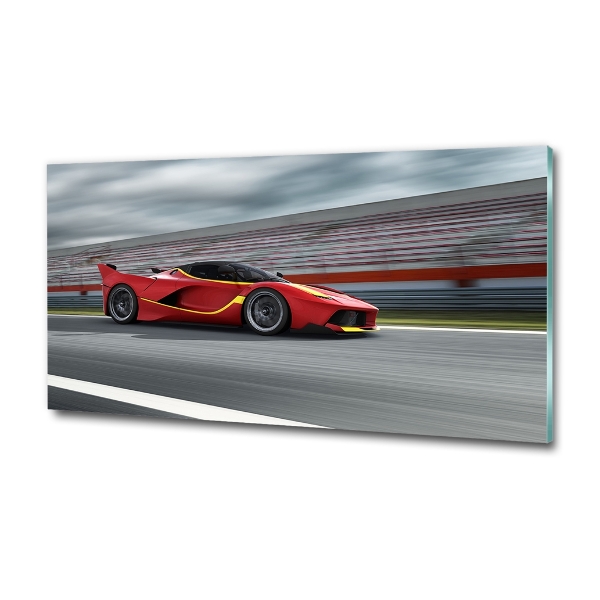 Cuadro de cristal templado moderno horizontal Coche deportivo