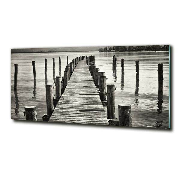 Foto en cristal de alta calidad con impresión uv horizontal Muelle de madera
