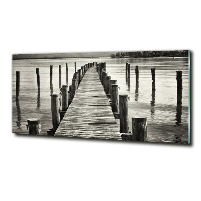 Foto en cristal de alta calidad con impresión uv horizontal Muelle de madera