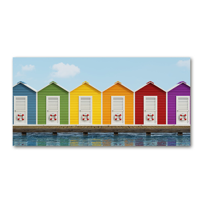 Foto en cristal de alta calidad con impresión uv horizontal Cabañas de playa