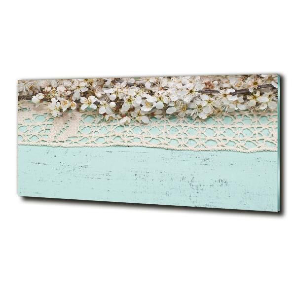 Impresión en cristal con acabado brillante horizontal flores de cerezo