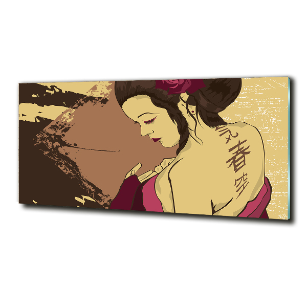 Cuadro de cristal templado moderno horizontal Geisha