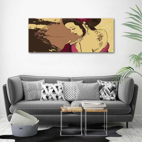 Cuadro de cristal templado moderno horizontal Geisha