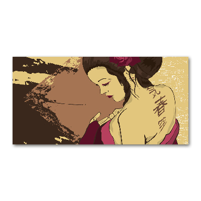 Cuadro de cristal templado moderno horizontal Geisha