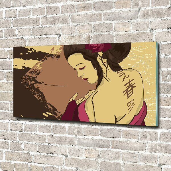 Cuadro de cristal templado moderno horizontal Geisha