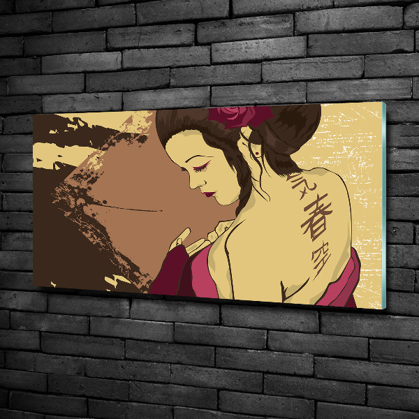 Cuadro de cristal templado moderno horizontal Geisha