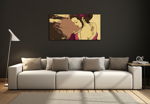 Cuadro de cristal templado moderno horizontal Geisha