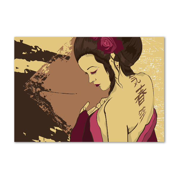 Cuadro de cristal templado moderno horizontal Geisha