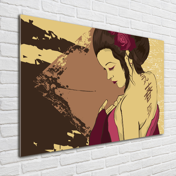 Cuadro de cristal templado moderno horizontal Geisha