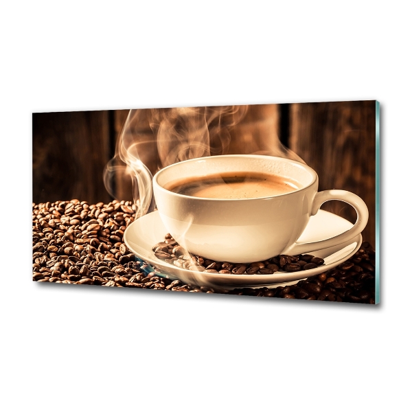 Foto en cristal de alta calidad con impresión uv horizontal Café aromático