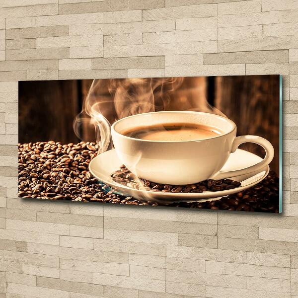 Foto en cristal de alta calidad con impresión uv horizontal Café aromático