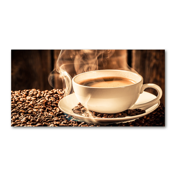 Foto en cristal de alta calidad con impresión uv horizontal Café aromático