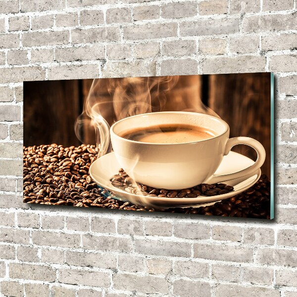 Foto en cristal de alta calidad con impresión uv horizontal Café aromático