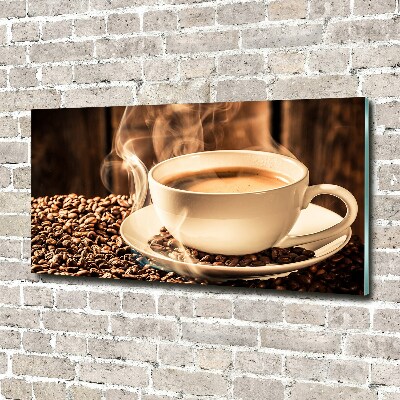 Foto en cristal de alta calidad con impresión uv horizontal Café aromático