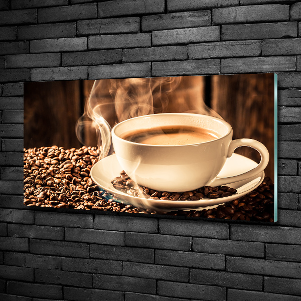 Foto en cristal de alta calidad con impresión uv horizontal Café aromático