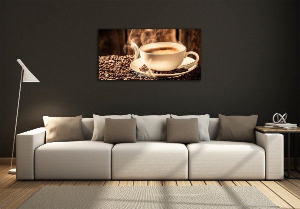 Foto en cristal de alta calidad con impresión uv horizontal Café aromático