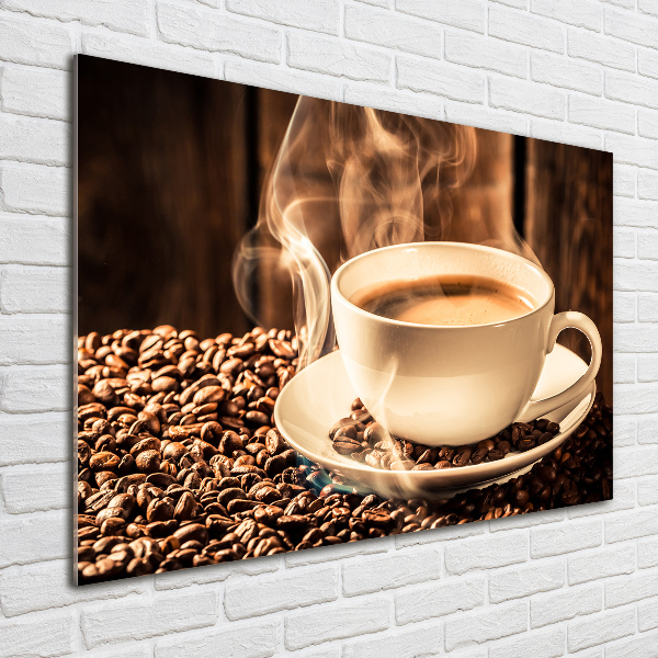 Foto en cristal de alta calidad con impresión uv horizontal Café aromático