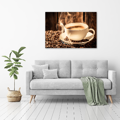 Foto en cristal de alta calidad con impresión uv horizontal Café aromático