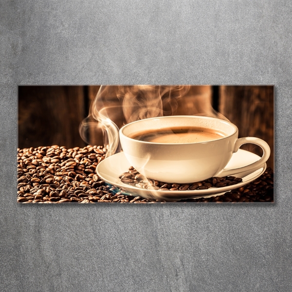 Foto en cristal de alta calidad con impresión uv horizontal Café aromático