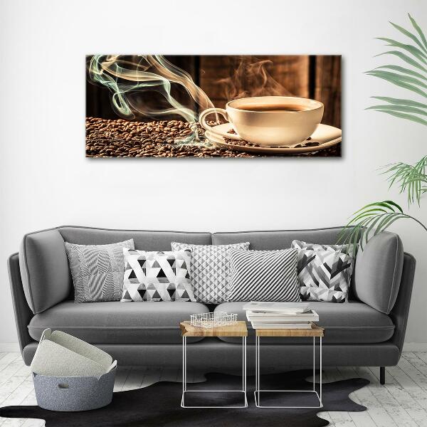 Cuadro de cristal templado moderno horizontal Café aromático