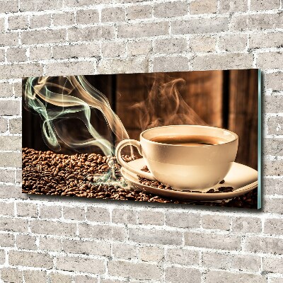 Cuadro de cristal templado moderno horizontal Café aromático