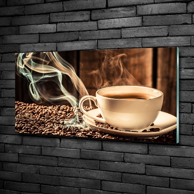 Cuadro de cristal templado moderno horizontal Café aromático
