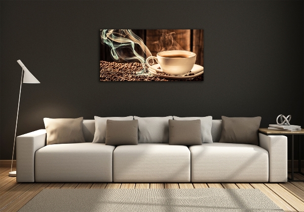 Cuadro de cristal templado moderno horizontal Café aromático