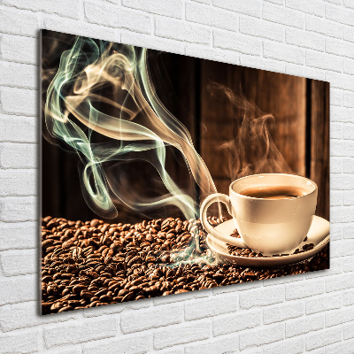 Cuadro de cristal templado moderno horizontal Café aromático