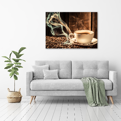 Cuadro de cristal templado moderno horizontal Café aromático