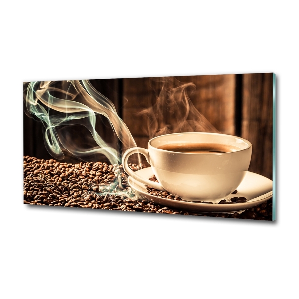 Cuadro de cristal templado moderno horizontal Café aromático