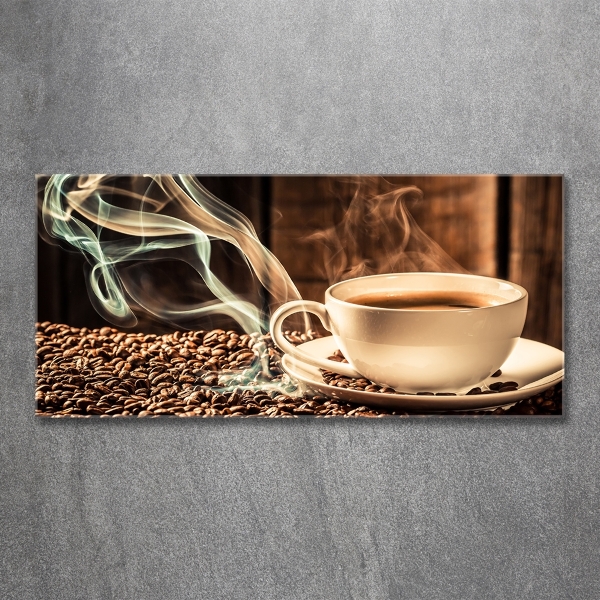 Cuadro de cristal templado moderno horizontal Café aromático