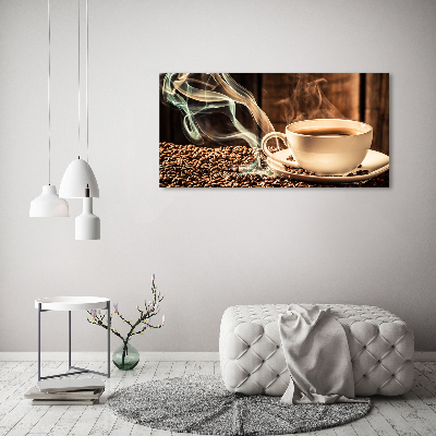 Cuadro de cristal templado moderno horizontal Café aromático