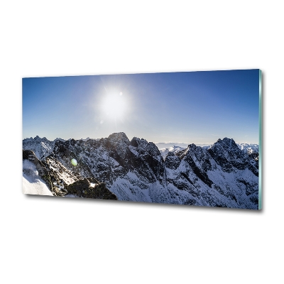 Foto en cristal de alta calidad con impresión uv horizontal Invierno en los montes Tatra