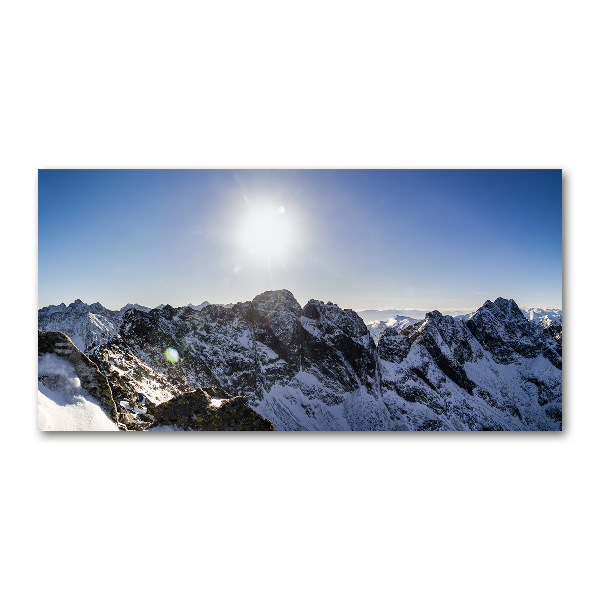 Foto en cristal de alta calidad con impresión uv horizontal Invierno en los montes Tatra