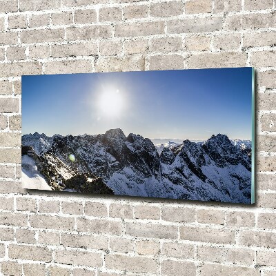 Foto en cristal de alta calidad con impresión uv horizontal Invierno en los montes Tatra